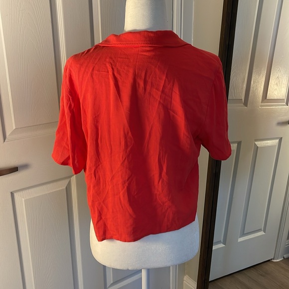 wild fable cute cropped flowy button down short sleeve - Picture 5 of 6